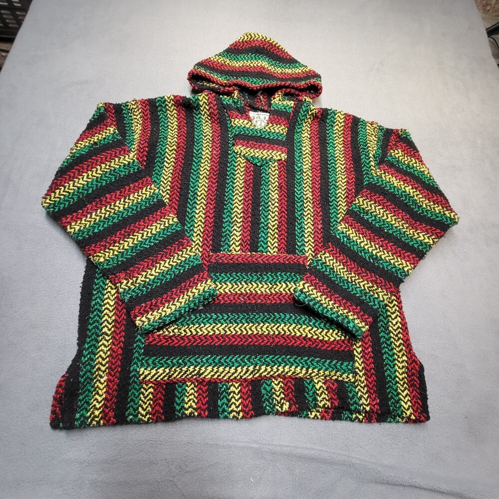 Baja Joe Hoodie Boys‎ L Striped Mexican Drug Rug Long Sleeve
